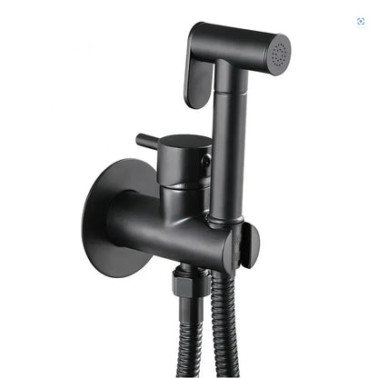 DecorBites™ Brass Bidet Faucet Single Cold Water Black Toilet Sprayer Valve Jet Set