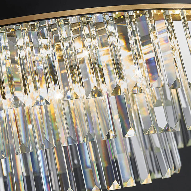 Lámpara de araña de cristal LED negra DecorBites™ para comedor, diseño de lujo