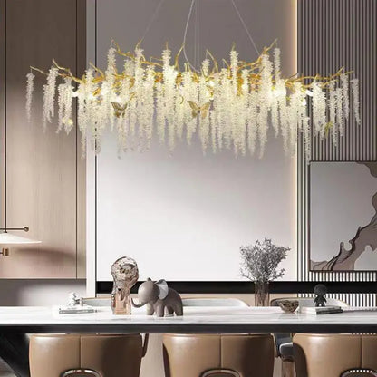 DecorBites™ Gold Aluminium Branch Pendant Light Chandelier for Modern Dining Room Decor