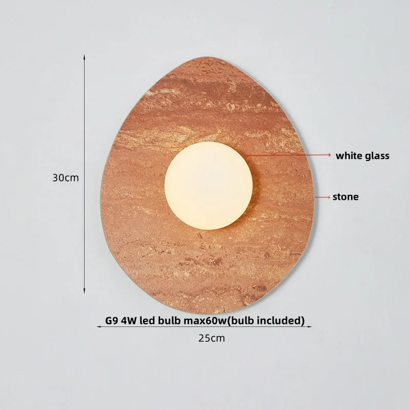 DecorBites™ LED Wall Lamp Modern Wabi Sabi Stone Mirror Light for Home Decor