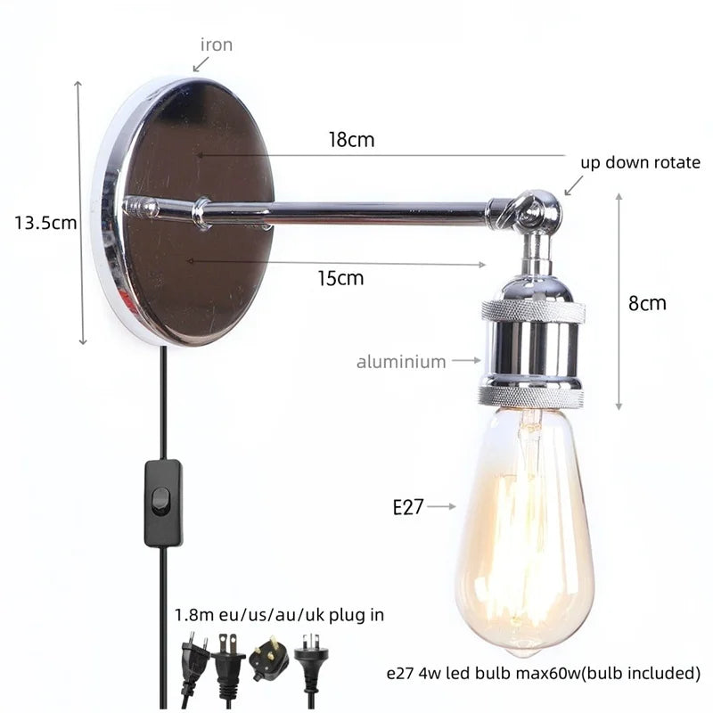 Decorbites™ Gold Vintage Eisen LED Wandlampe für Innenraumdekoration - Retro Einfache Leuchte