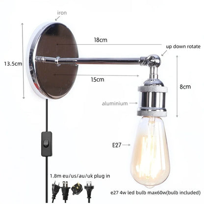 Decorbites™ Gold Vintage Eisen LED Wandlampe für Innenraumdekoration - Retro Einfache Leuchte