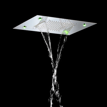 DecorBites™ LED Shower Faucet Ceiling Mount Rainfall Waterfall Head Shower Set