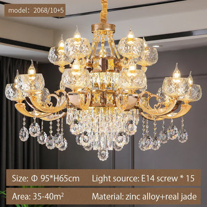 DecorBites™ Crystal Chandelier: Grand European Villa High-end Fixture for Living Room, Restaurant, Building
