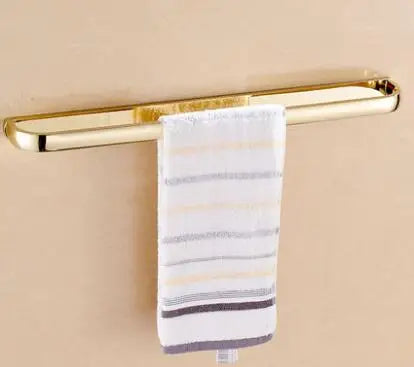 DecorBites™ Gold Brass Bathroom Hardware Set: Paper Holder, Towel Bar, Soap Basket, Towel Rack