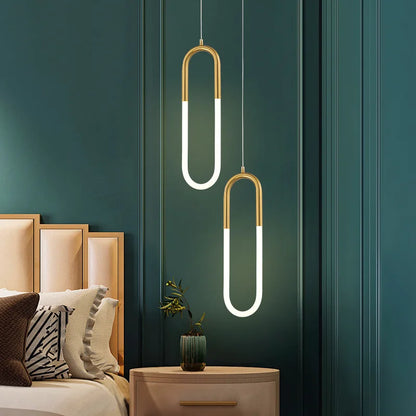 DecorBites™ Gold Black LED Pendant Light: Single/Double Head, Long Line Hanging Lamp