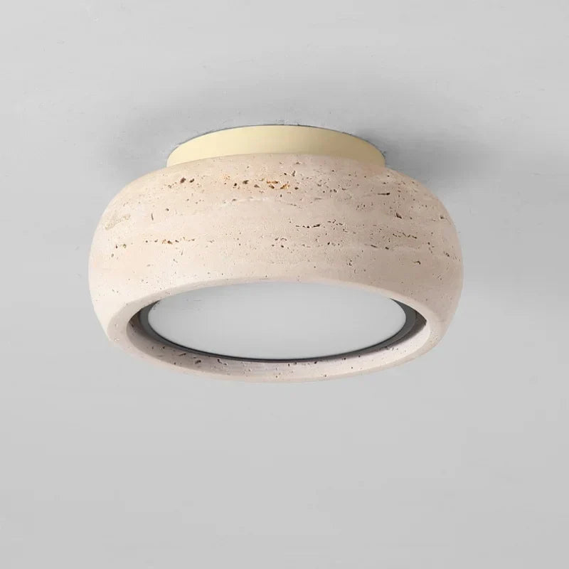 DecorBites™ LED Yellow Travertine Flush Mount Ceiling Light Fixtures