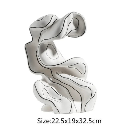 DecorBites™ Ceramic Curl Sculpture Decor Modern Porcelain Figurine Room Decoration