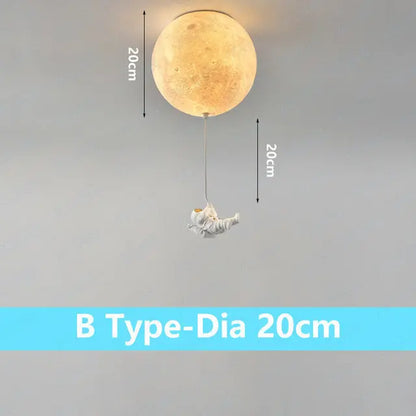 Lámpara de techo DecorBites™ Astronaut Bubble Chandelier - Lámpara de techo para dormitorio con luz de luna