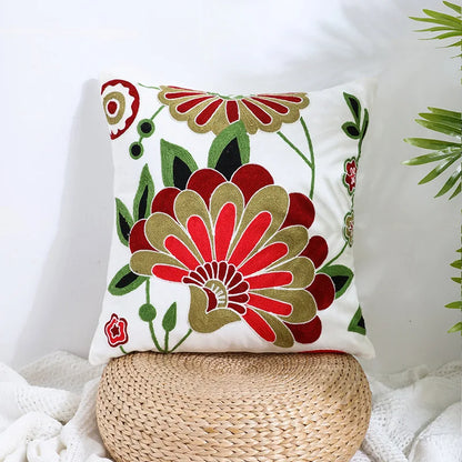 DecorBites™ Boho Farmhouse Floral Square Pillow Cover Set of 2