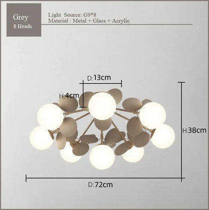 DecorBites™ Frost Glass Ceiling Chandelier for Home Indoor Lighting