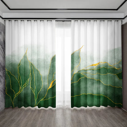 DecorBites™ Green Turtle Leaf Curtains for Kitchen, Coffee Shop, Living Room - Stylish Home Decoration