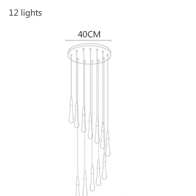 DecorBites™ Crystal Drop Chandelier: Elegant Lighting for Home Decor, Living Room, Dining Room, Lobby