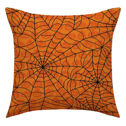 DecorBites™ Halloween Pillowcase Set - Festive Sofa Cushion Covers with Pumpkin Cat Witch Hat Print.