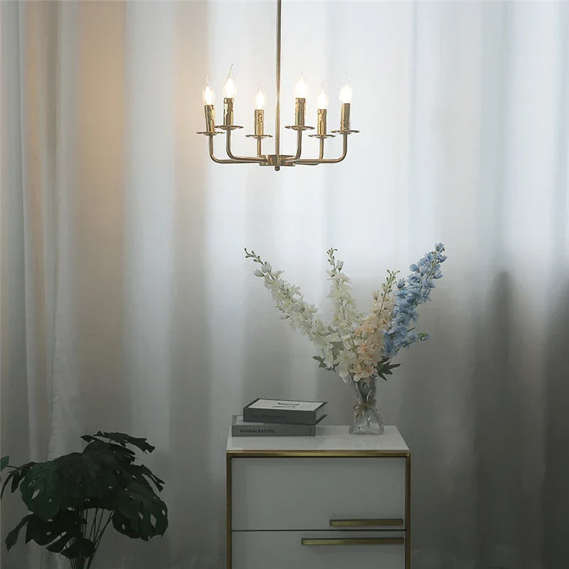 DecorBites™ Iron Art Chandelier Lights for Dining Living Room Kitchen - E14 Candle Fixtures