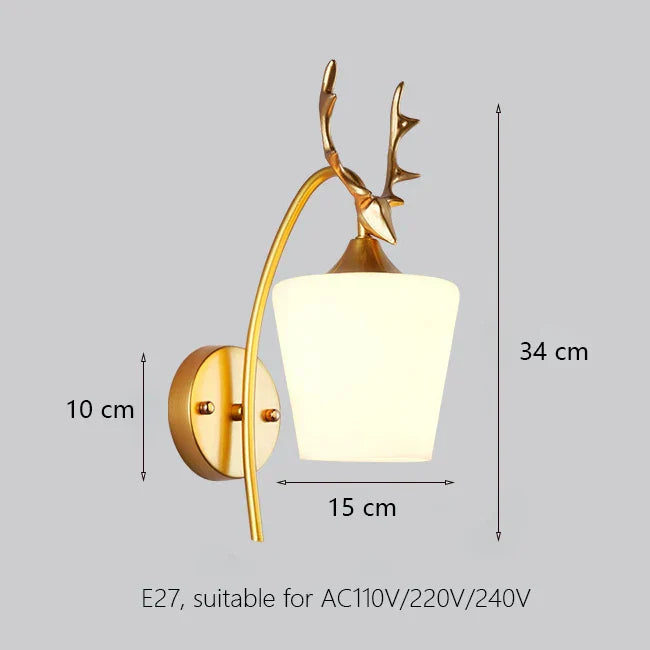 DecorBites™ Iron Wall Lamp with Glass Ball, Elegant Sconce Light for Home Stairs and Reading