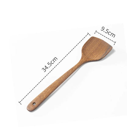 DecorBites™ Kitchen Utensils Set: Non-Stick Cookware with Wooden Handles