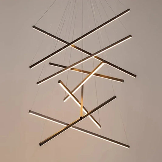 Modern Black Multi-Light LED Pendant Chandelier
