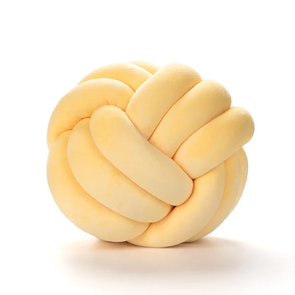 وسادة DecorBites™ Knot Ball قصيرة من القطيفة لديكور المنزل والراحة