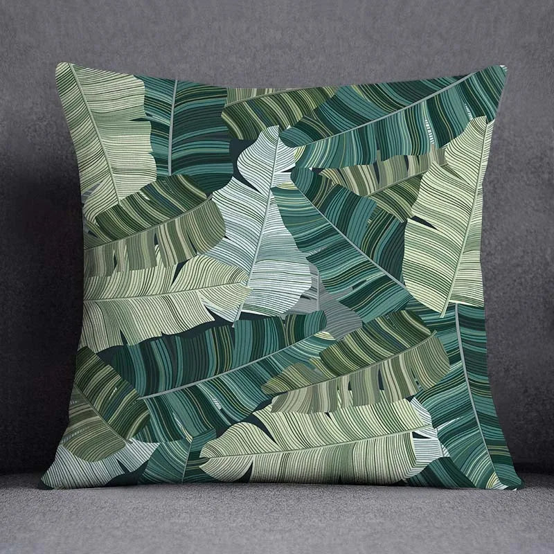 DecorBites™ Leaf Pattern Pillowcase: Nordic Style Sofa Cushion Cover for Home Decor & Bedding