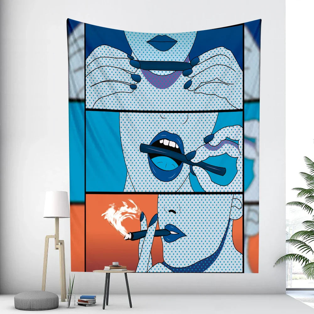 ديكور بايتس™ - نسيج جداري مُزين ببطاقات التاروت، بتصميم امرأة تجريدية، لديكور غرفة بوهو