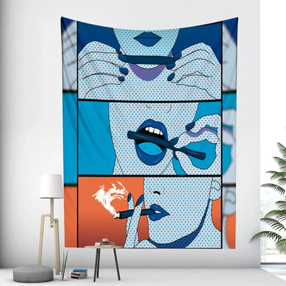 ديكور بايتس™ - نسيج جداري مُزين ببطاقات التاروت، بتصميم امرأة تجريدية، لديكور غرفة بوهو