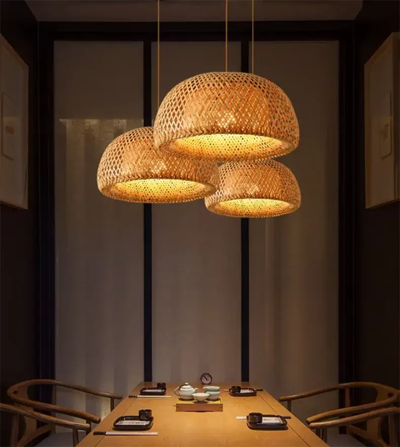 DecorBites™ Handcrafted Chinese Bamboo Pendant Lamp
