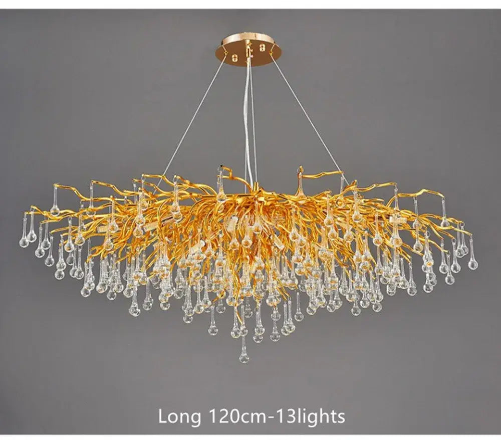 Crystal Chandelier with Raindrop Crystals