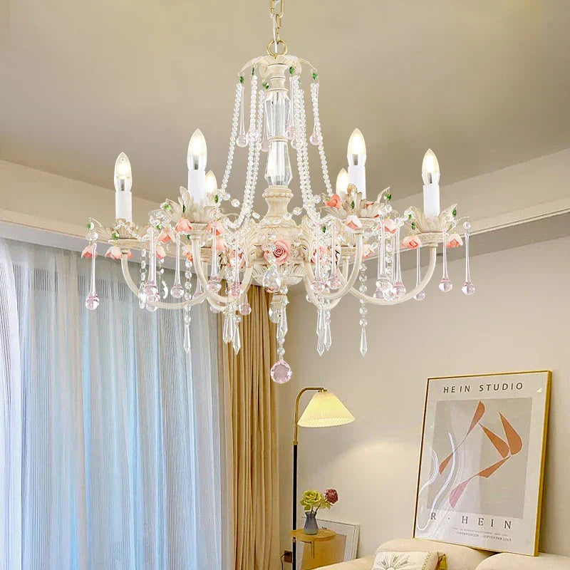 DecorBites™ Crystal Chandelier: Elegant French Light Luxury Candle Design for Romantic Living and Dining Rooms