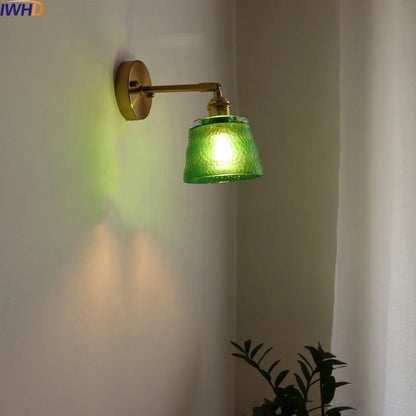 DecorBites™ LED Green Glass Wall Light for Home Decor, Japanese Style, Bedroom, Living Room
