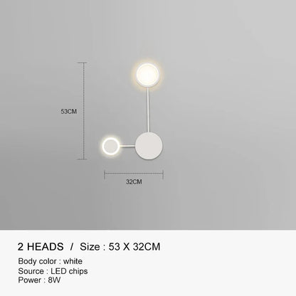 DecorBites™ مصباح حائط LED أسود ذهبي مناسب للاستخدام الداخلي في غرف النوم والمعيشة والسلالم والبار