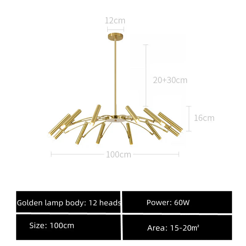 DecorBites™ Black Sputnik Chandelier: Nordic Design, Adjustable Lighting for Home Décor