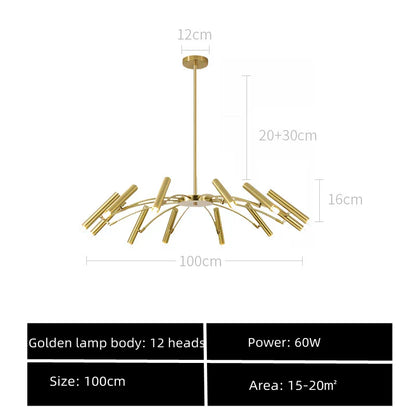 DecorBites™ Black Sputnik Chandelier: Nordic Design, Adjustable Lighting for Home Décor