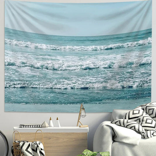 Decobites Sea Tapestry Landscape Wall Decoration Cloth for Room Layout & Dormitory Renovation