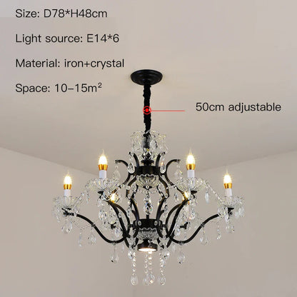 Lámpara de araña de cristal DecorBites™: Lámpara colgante para comedor o cocina estilo rústico