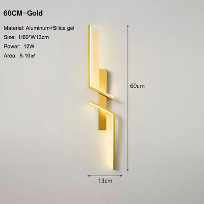 ديكوربايتس™ مصابيح حائط LED باللون الأسود الذهبي: شمعدان حائط عصري لخلفية التلفزيون، غرفة النوم، السلالم