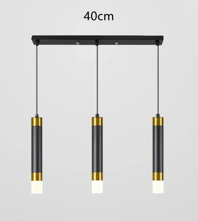 Modern Long Double Spotlight Pendant Light in Black/Gold