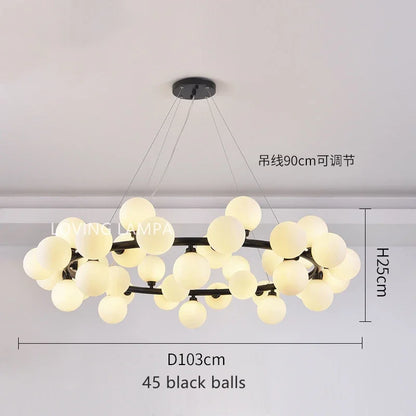 Lámpara colgante tipo araña LED con bola de cristal DecorBites™, diseño redondo moderno para iluminación decorativa del hogar