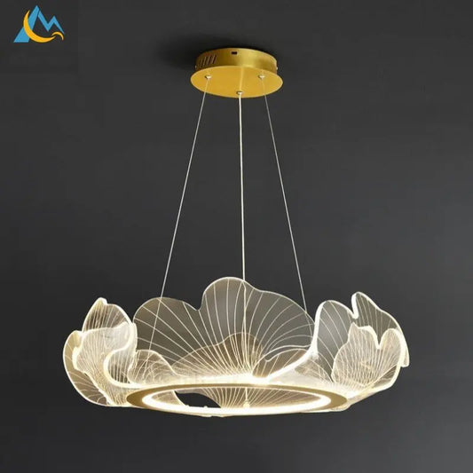 DecorBites™ Lotus Leaf Acrylic LED Chandelier Pendant Light for Dining Room, Bedroom, Living Room