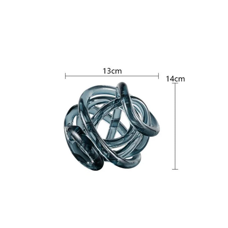 DecorBites™ Glass Coil Ball Sculpture Decorative Figurine