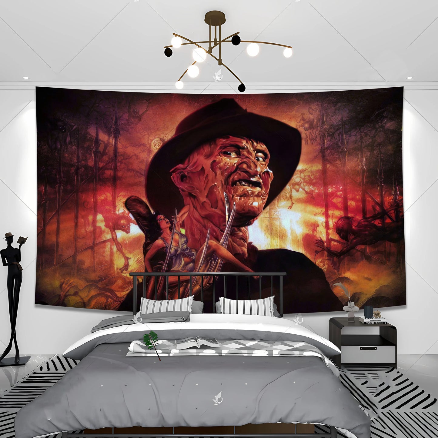 Decobites Nightmare Freddy Krueger Flag Horror Movie Banner Decoration Tapestry