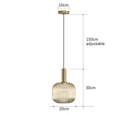 DecorBites™ Colorful Glass Pendant Lights Living Room Bedside Lamp LED Hanging Lighting