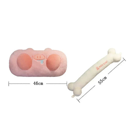 Decobites Pink Pig & Bone U-shaped Travel Pillow | Cozy Gift for Holiday & Birthday