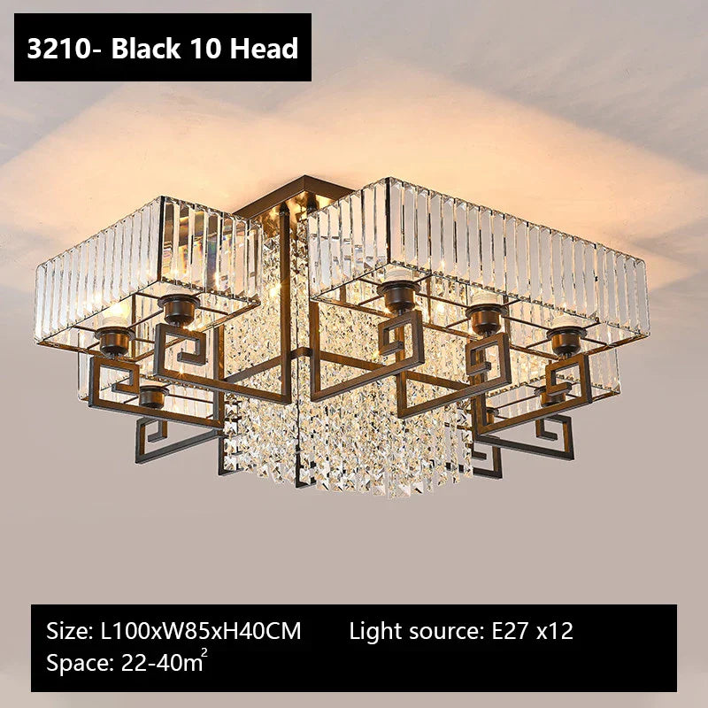 DecorBites™ Crystal Rectangular Ceiling Light for Living Room, Bedroom, and Dining Room