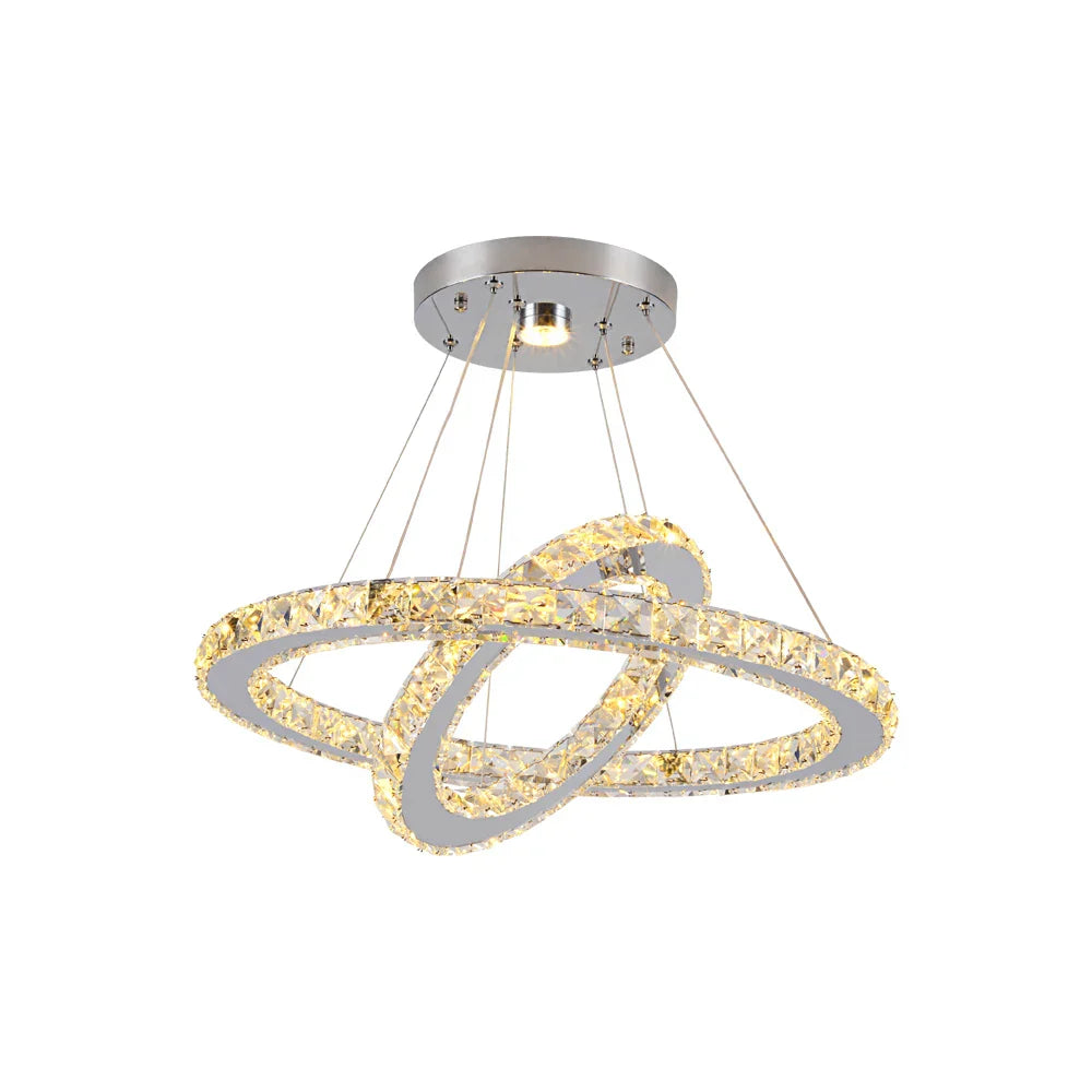 DecorBites™ Crystal Chandelier: Luxury LED Pendant Lighting for Living & Dining Room