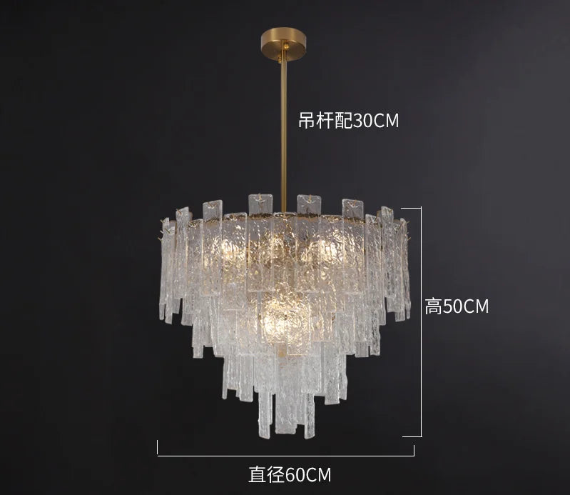DecorBites™ Crystal Chandelier: Postmodern LED Pendant Light for Home Decor