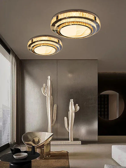 DecorBites™ Gold Ceiling Lamp | Modern Rectangle Crystal Bedroom Living Room Light