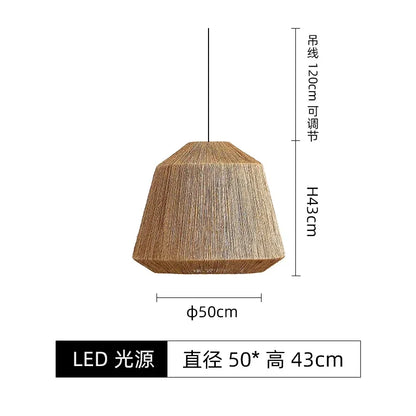 DecorBites™ Japanese Hemp Rope Pendant Lights for Zen Art Living Room Decor
