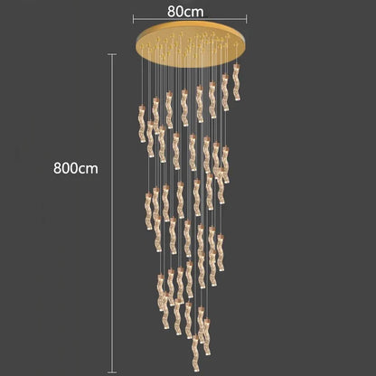 DecorBites™ Crystal Chandelier Stair Pendant Lamp Living Room Pendant Lights Interior Lighting