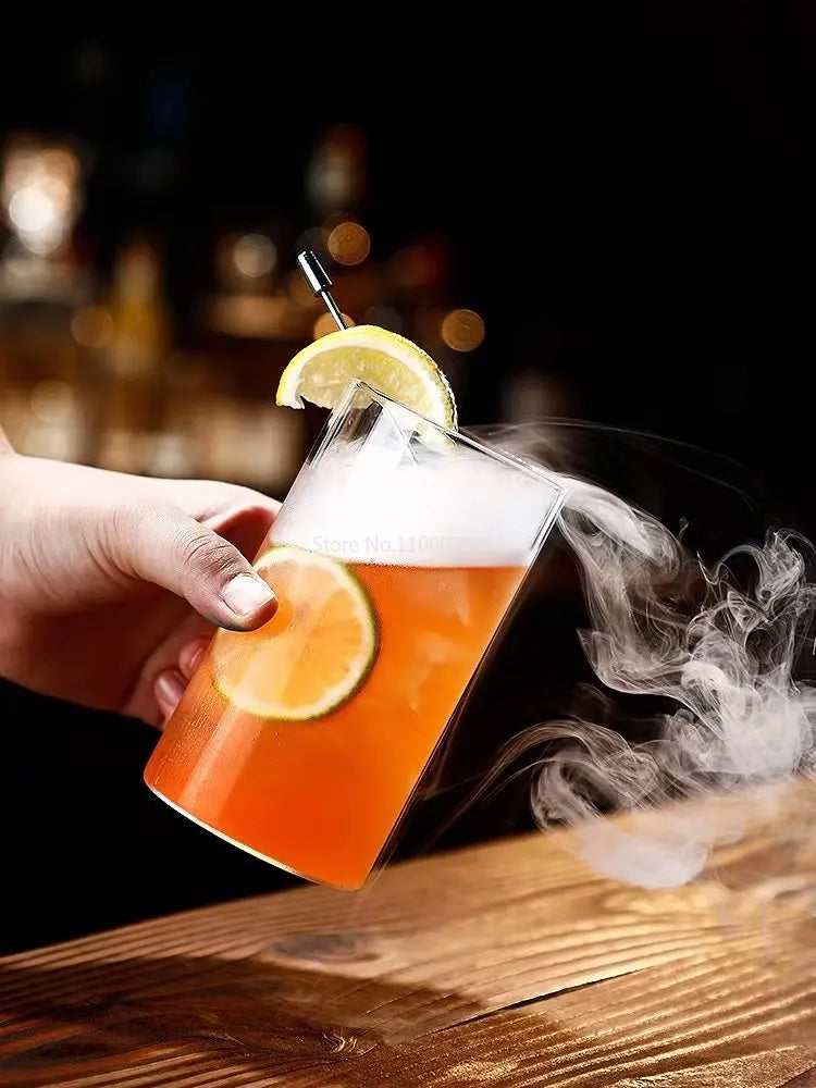 DecorBites™ Clear Glass Highball Cup Set - Premium Drinkware for Cocktails and Beverages.